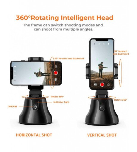 Black 360° Object Tracking Holder Smart Shooting Camera Phone Holder