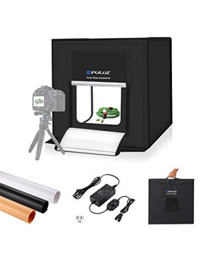 PULUZ 40cm Folding Portable 24W 5500K White Light Dimmable Photo Lighting Studio Shooting Tent Box Kit with 6 Colors