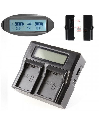 شاحن بيت وسيارة لبطاريتين 550D,600D,650D,700D