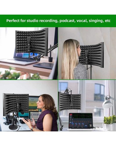 MAONO Studio Microphone Isolation Shield Foldable High Density