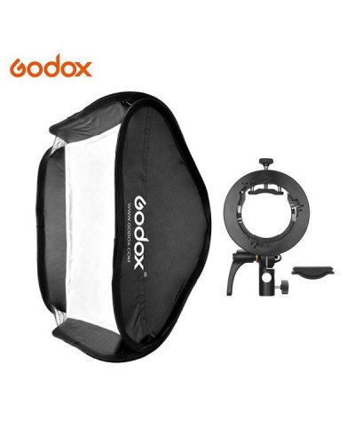 Godox S2 Bowens Mount Bracket with Softbox & Carrying Bag Kit (60x60cm)