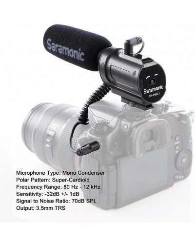 Saramonic SR-PMIC1 Battery-Free On-Camera Shotgun Microphone