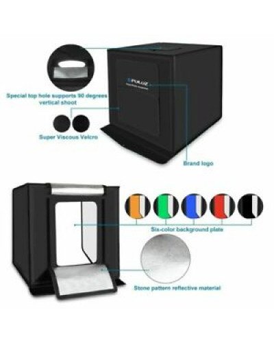 PULUZ 40cm Folding Portable 24W 5500K White Light Dimmable Photo Lighting Studio Shooting Tent Box Kit with 6 Colors