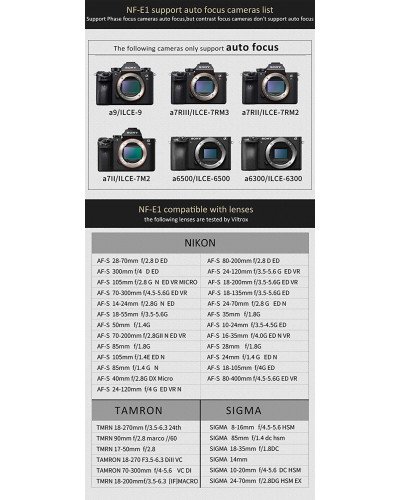 VILTROX NF-E1 Auto Focus Mount Adapter