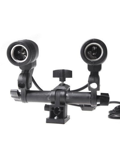 Double Lamp Bulb Holder E27 Swivel Socket Flash Umbrella Bracket