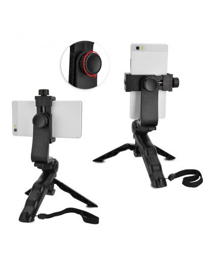 Phone Holder Tripod Handheld Stabilizer Hand Grip Mount for Smartphone