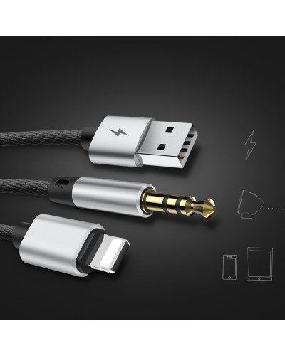 Baseus L34 apple to 3.5mm and USB charging Cable Baseus L34 apple to 3.5mm and USB charging Cable