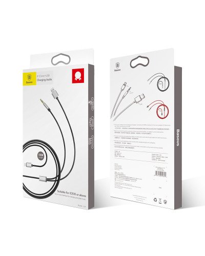 Baseus L34 apple to 3.5mm and USB charging Cable Baseus L34 apple to 3.5mm and USB charging Cable