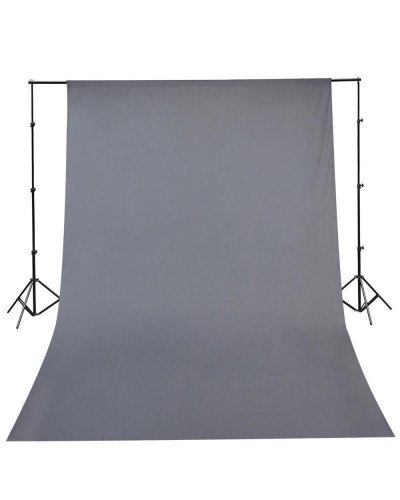 خلفية تصوير قماش لون رصاصي مقاس 3x3 مع استاند حامل للخلفيات