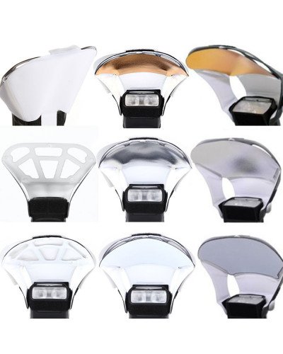 Universal Speedlight Flash Diffuser/Softbox Honeycomb Grid&Tri-Color Reflector