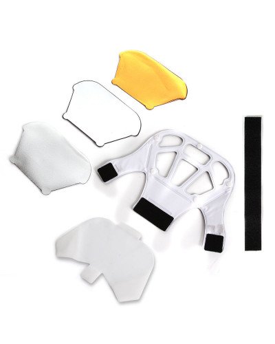 Universal Speedlight Flash Diffuser/Softbox Honeycomb Grid&Tri-Color Reflector