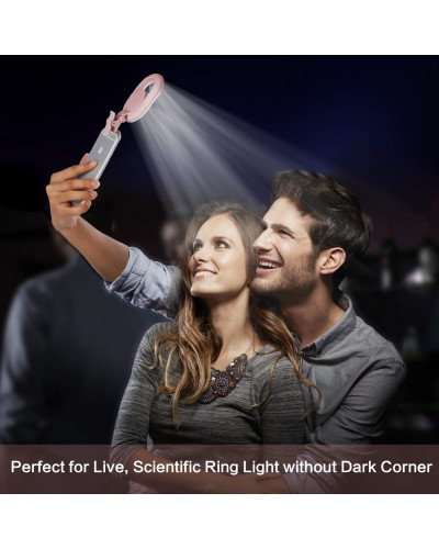 LED Selfie Ring Light USB Rechargeable with Wide Angle Lens for iPhone
