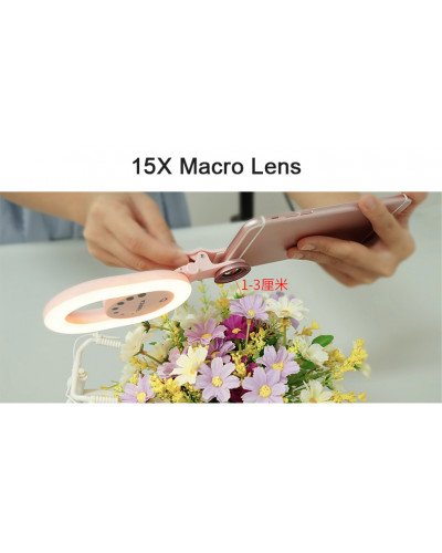 LED Selfie Ring Light USB Rechargeable with Wide Angle Lens for iPhone