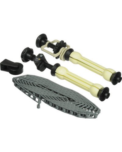 Holding Three Seamless Backdrops