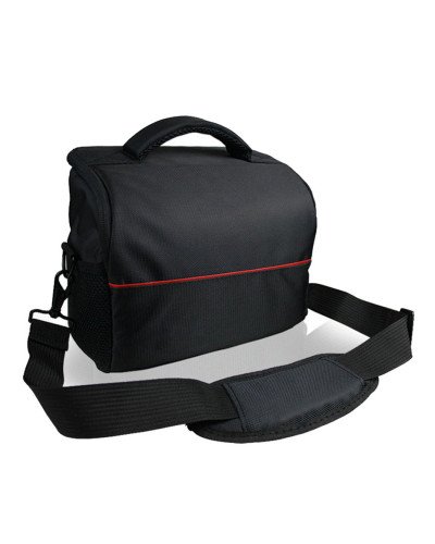 حقيبة كتف للكاميرات اسود-احمر