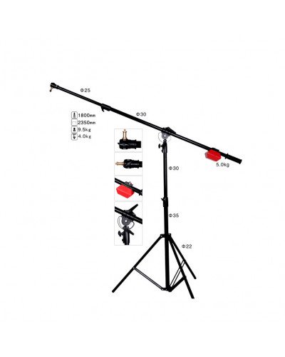 Nicefoto Heavy Duty LS-10 Studio Boom Arm Top Light Stand