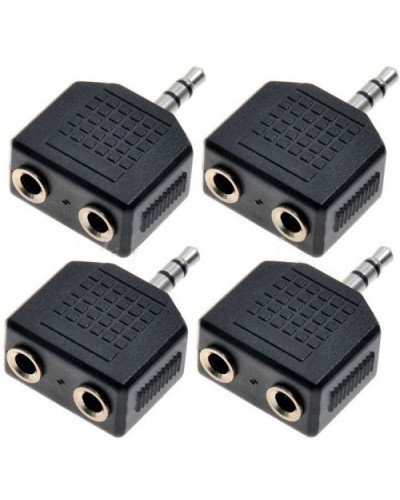 4pcs 3.5mm Audio Headphone Cable Cord Splitter Adapter Jack Y One to Two Stereo