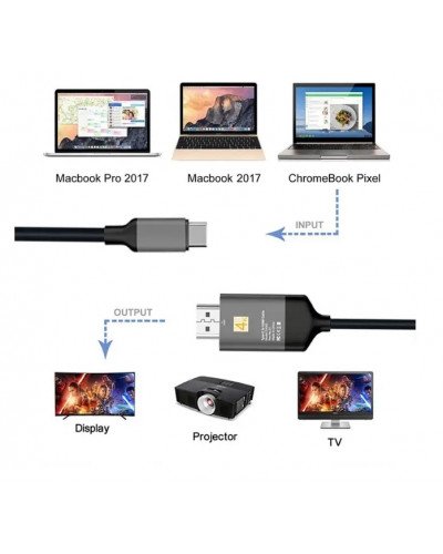 4K UHD Type-C To HDMI-Compatible Adapter Cable