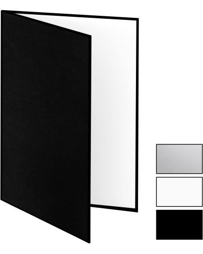 3in1 Light Reflector Photography Cardboard 12x8 inch Black White and Silver