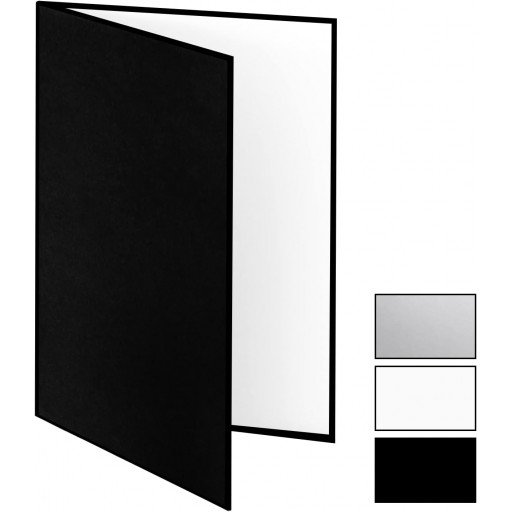 3in1 Light Reflector Photography Cardboard 12x8 inch Black White and Silver