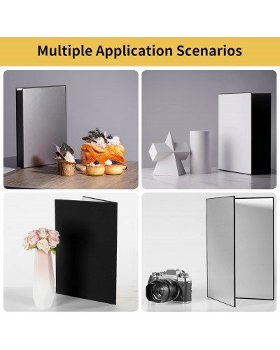 3in1 Light Reflector Photography Cardboard 12x8 inch Black White and Silver 3in1 Light Reflector Photography Cardboard 12x8 inch Black White and Silver