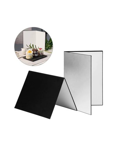 3in1 Light Reflector Photography Cardboard 12x8 inch Black White and Silver