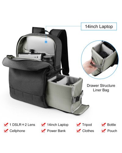 PULUZ Outdoor Portable Camera Dual Shoulders Backpack Laptop Bag PULUZ Outdoor Portable Camera Dual Shoulders Backpack Laptop Bag