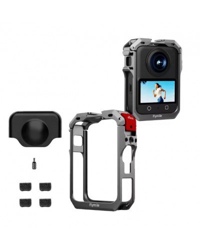 Metal Protective Cage for DJI Osmo 360 Camera with Dual Cold Shoe Mount