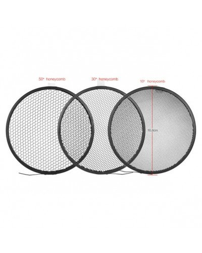 Standard Reflector Diffuser Lamp Shade Dish with 10° 30° 50° Honeycomb Grid for Bowens Mount Studio Strobe Flash Light Speedlite