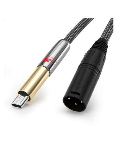 Type-C to 3 Pin XLR Compatible with Mobile Phone to AMP Sound Devices Braided Shielding Cable 3 Meter