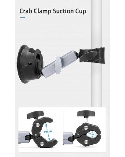 GoPro Insta360 Car Suction Cup Holder with Double Ball Head Adapte and Aluminum Selfie Stick Tripod Car Accessorie