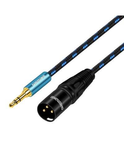 Braided 3.5mm (1/8 Inch) Male to XLR 3-Pin Male Stereo Audio Cable 1.5M