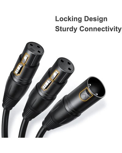 XLR Splitter Cable Male to Dual Female Y-Splitter 3Pin Balanced Microphone 50cm