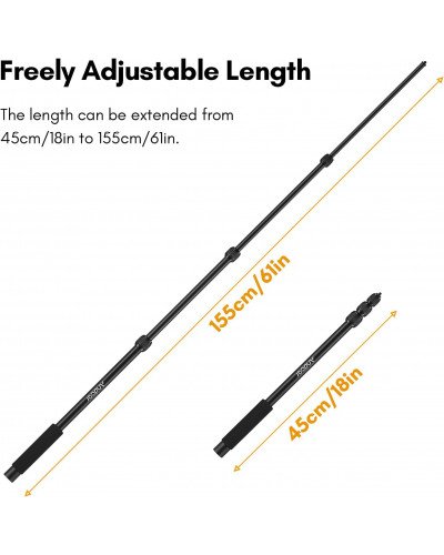 Microphone Boom Arm 4-Section Extendable Mic Arm Carbon Fiber Boom Pole for Microphones
