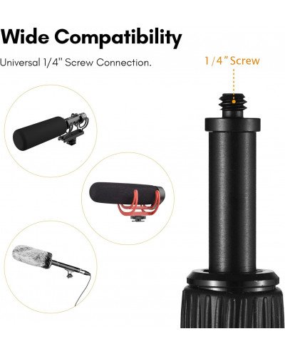 Microphone Boom Arm 5-Section Extendable Mic Arm Carbon Fiber Boom Pole for Microphones