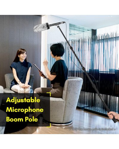 Microphone Boom Arm 4-Section Extendable Mic Arm Carbon Fiber Boom Pole for Microphones