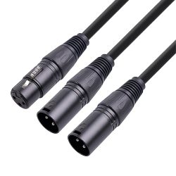 XLR Splitter Cable Female to Dual Male Y-Splitter 3Pin Balanced Microphone 150cm	