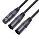XLR Splitter Cable Female to Dual Male Y-Splitter 3Pin Balanced Microphone 50cm	