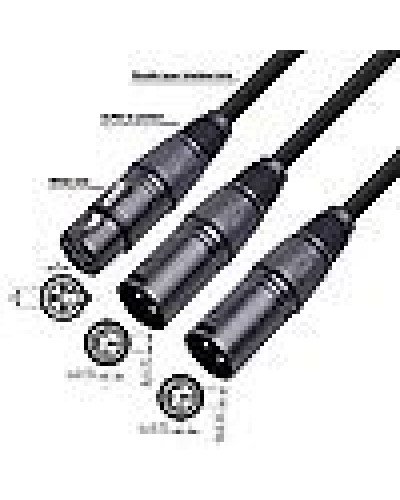 XLR Splitter Cable Female to Dual Male Y-Splitter 3Pin Balanced Microphone 50cm	