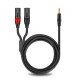 Aux 3.5mm (1/8 Inch) Male to Dual XLR 3-Pin Dual XLR Male Stereo Audio Cable 1M