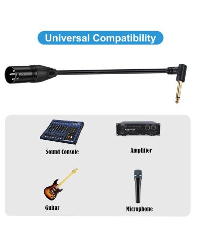 6.35mm TS 1/4 Mono Male to 3Pin XLR Male Unbalanced Microphone Interconnect Cable 6.35mm TS 1/4 Mono Male to 3Pin XLR Male Unbalanced Microphone Interconnect Cable
