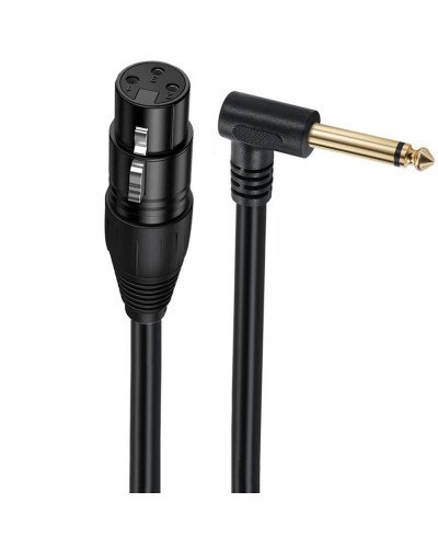 6.35mm TS 1/4 Mono Male to 3Pin XLR Female Unbalanced Microphone Interconnect Cable