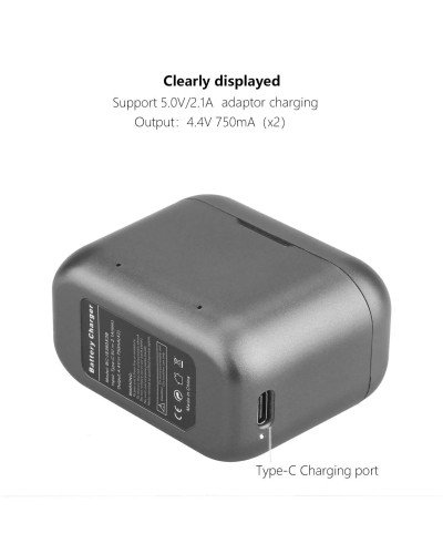 Fast Battery Charger Hub for Insta360 X3 with LED Indicator Dual Channel Battery