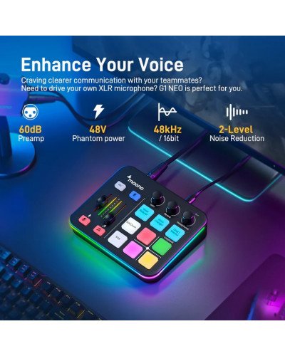 Maonocaster G1 NEO Audio Mixer For Game Streamer