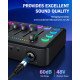 Gaming Audio Mixer Rechargeable Audio Interface RGB Mixer with XLR Mic Interface 48V Phantom Power for Podcast/Recording