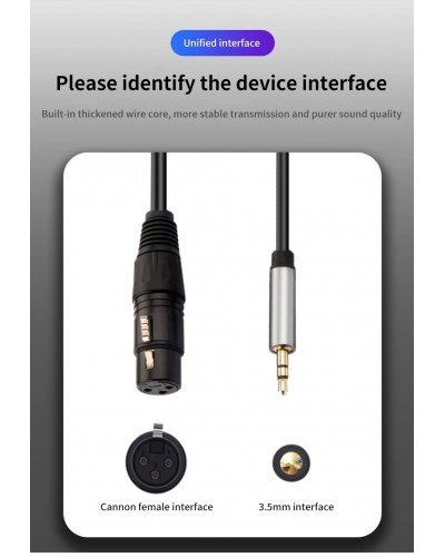 XLR to 3.5mm Audio Cable Microphone Balanced Analog Audio Cord XLR Female to AUX 3.5mm Jack for Computer Phone Speaker Amplifier 1.5M