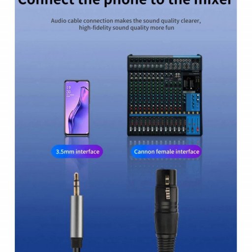 XLR to 3.5mm Audio Cable Microphone Balanced Analog Audio Cord XLR Female to AUX 3.5mm Jack for Computer Phone Speaker Amplifier 1.5M