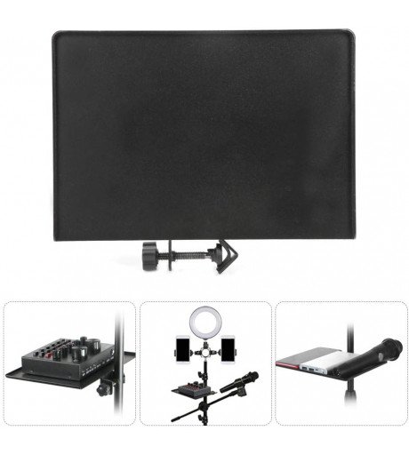 Universal Sound Card Tray Iron Clamp Microphone Stand Tabletop Tripod Shelf Speaker Clamp-On Mic Stand Speaker Stand Tray Midium