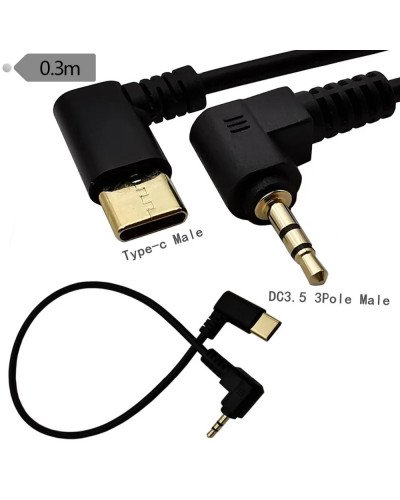 USB Type-C to 3.5mm 90 Degree Double elbow Right Angled Audio Aux Jack