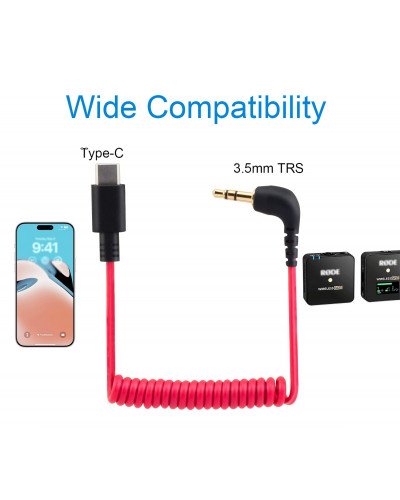 TRS-to-Type-C 3.5mm Adapter Microphone Patch Cable 40cm TRS-to-Type-C 3.5mm Adapter Microphone Patch Cable 40cm